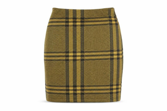 New Look Womens Yellow Houndstooth  Maxi Skirt Size 8