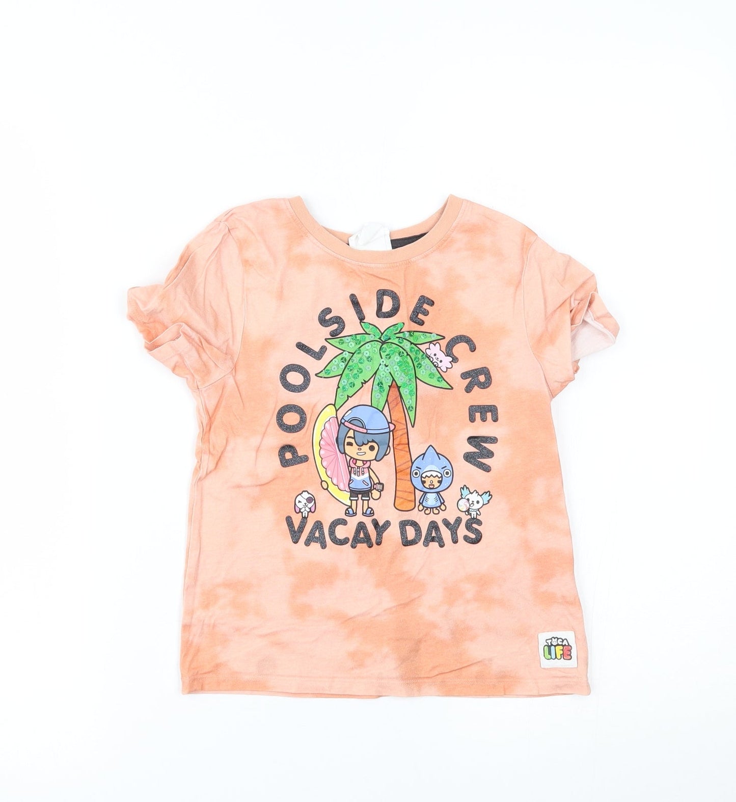 H&M Girls Orange   Basic T-Shirt Size 5-6 Years