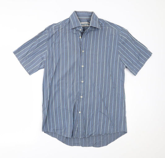 NEXT Mens Blue Striped   Button-Up Size 16