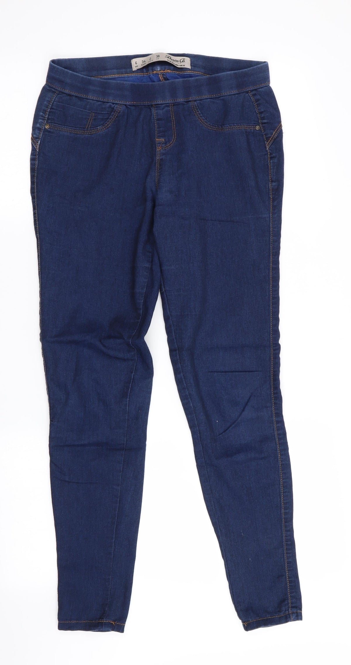 Additional front view of Denim Co girls’ blue jegging jeans, size 6, years