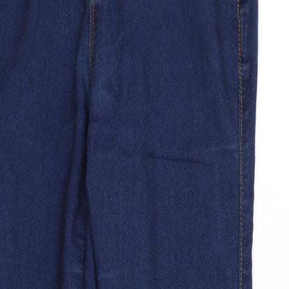 Close-up detail of Denim Co girls’ blue jegging jeans, size 6, years