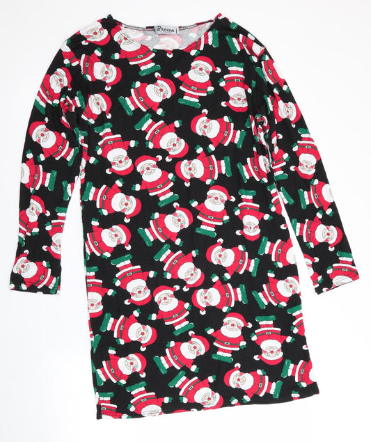Brezz Womens Black    Nightshirt   - Santa Print