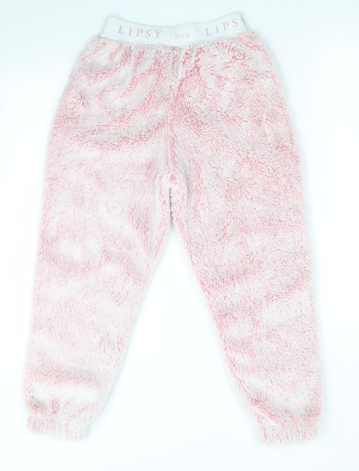 Lipsy London Girls Pink Solid   Pyjama Pants Size 9-10 Years  - Fluffy Pyjama pants