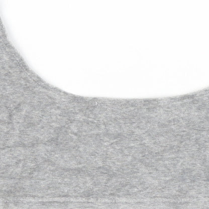 Brand and care label for Missguided women’s grey cropped tank, size UK 10