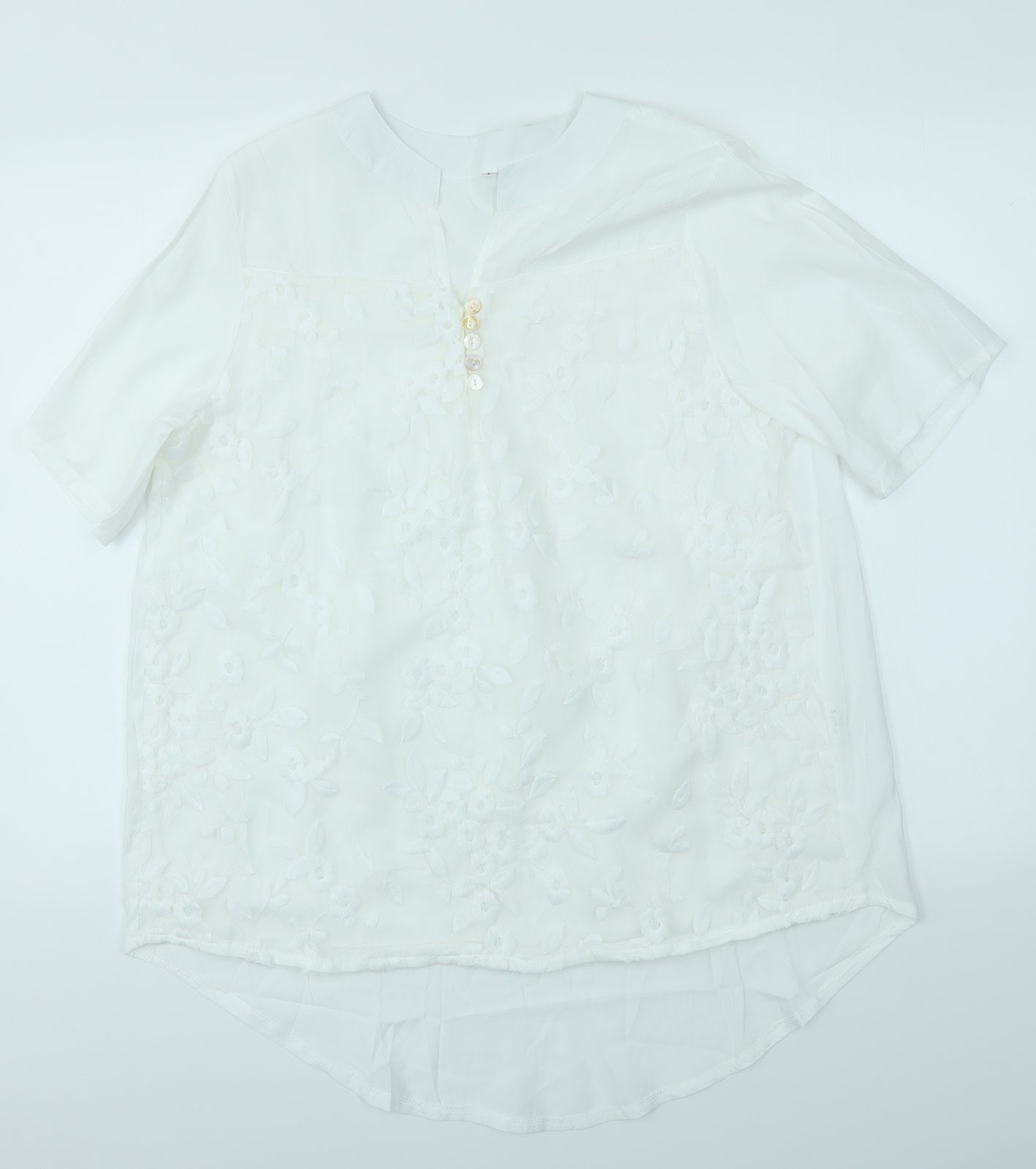 Preworn Womens White   Basic Blouse Size L