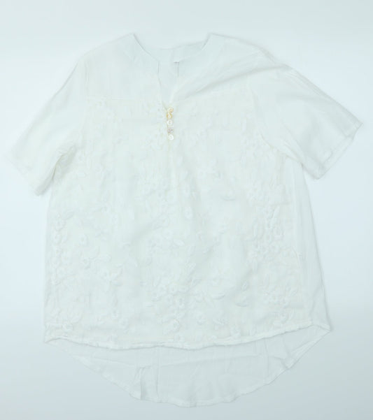 Preworn Womens White   Basic Blouse Size L