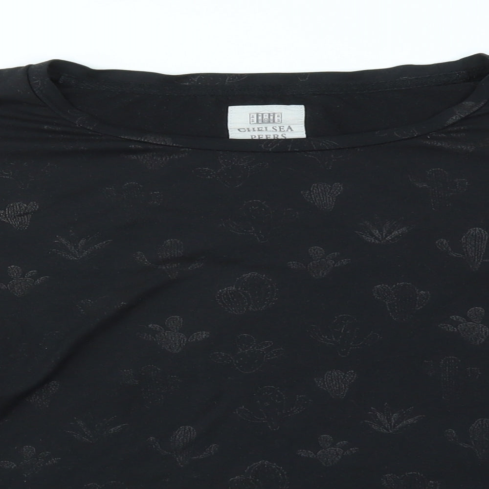 CHELSEA PEERS Womens Black   Basic T-Shirt Size M