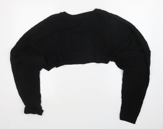 PRETTYLITTLETHING Womens Black   Pullover Jumper Size S  - Cropped