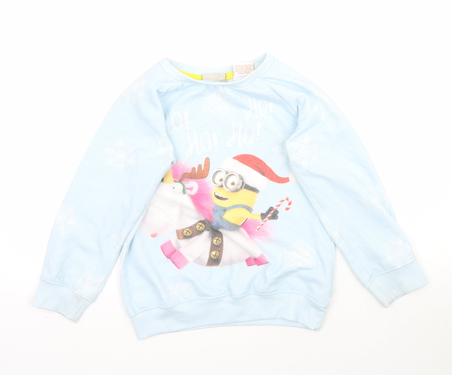 NEXT Girls Blue   Pullover Sweatshirt Size 7 Years  - Minions Christmas