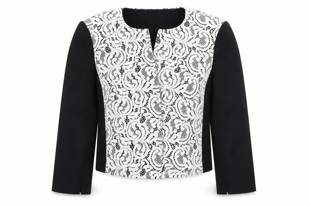 Planet Womens Black   Jacket Blazer Size 8  - Lace detail office work jacket