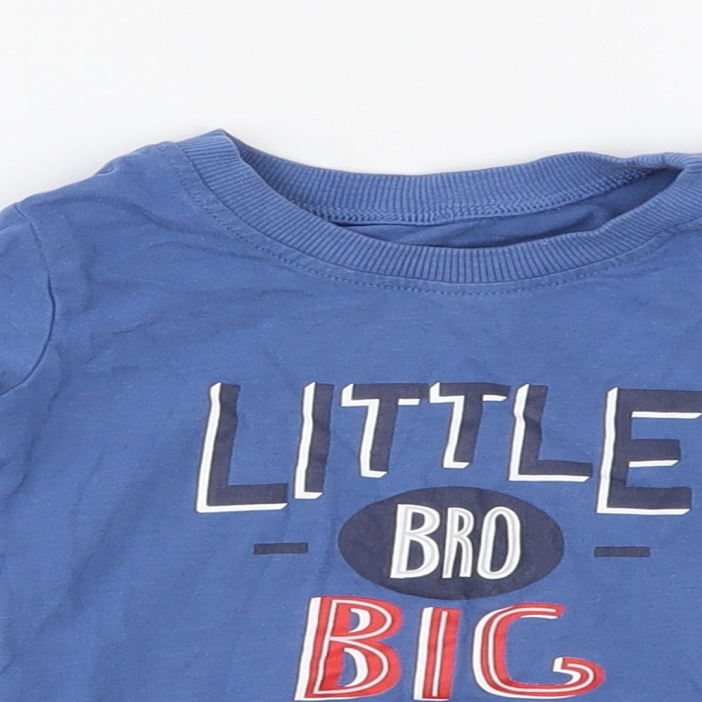 George Boys Blue   Basic T-Shirt Size 6-9 Months  - little bro