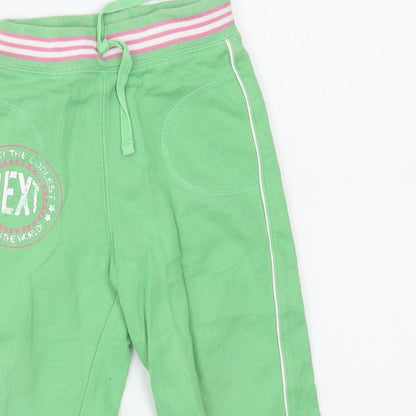 Close-up detail of Next Baby Green Jogger Trousers, size 18-24, Months