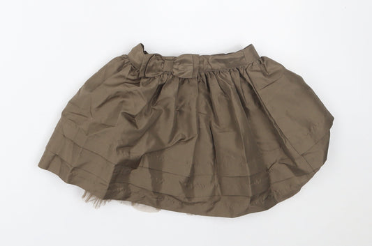 MINIMODE Girls Brown   Pleated Skirt Size 2-3 Years