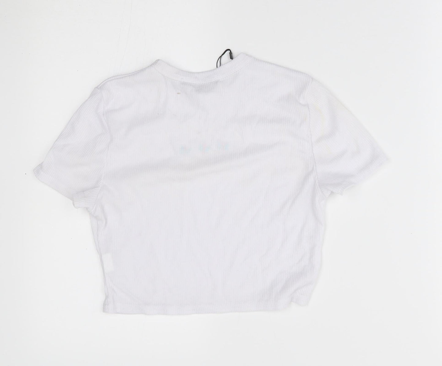 I SAW IT FIRST Womens White   Cropped T-Shirt Size 6