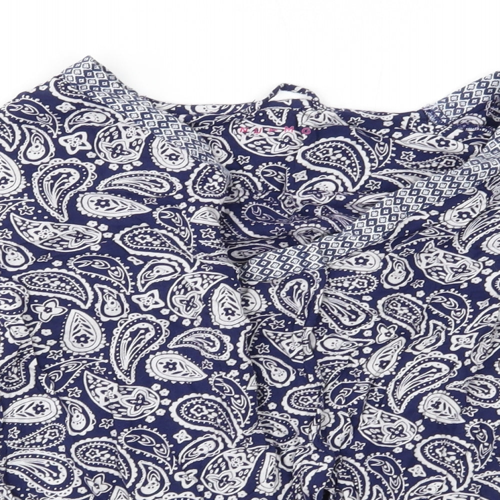 Nutmeg Girls Blue Paisley  Cardigan Jumper Size 12-13 Years