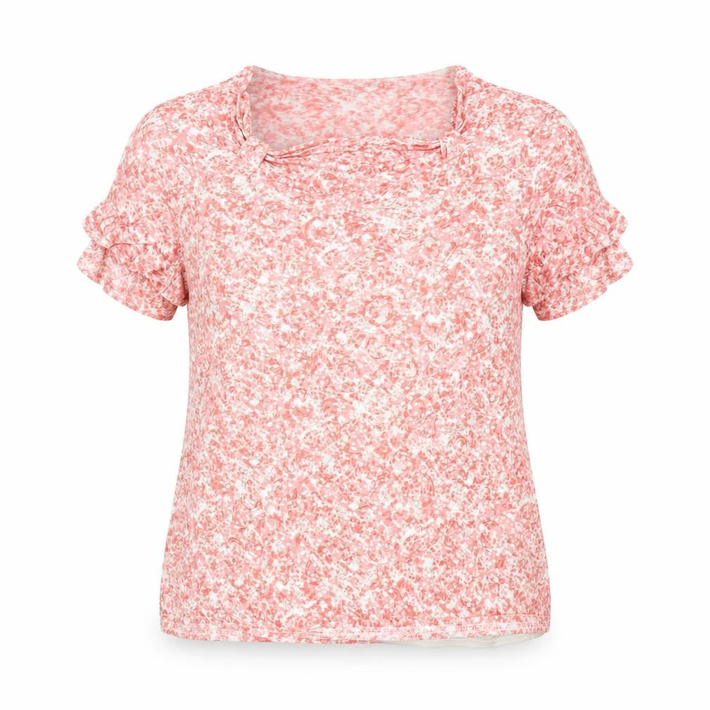 EWM Womens Red Floral  Basic Blouse Size 16