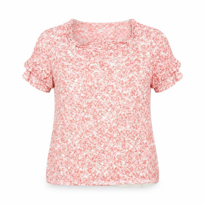 EWM Womens Red Floral  Basic Blouse Size 16