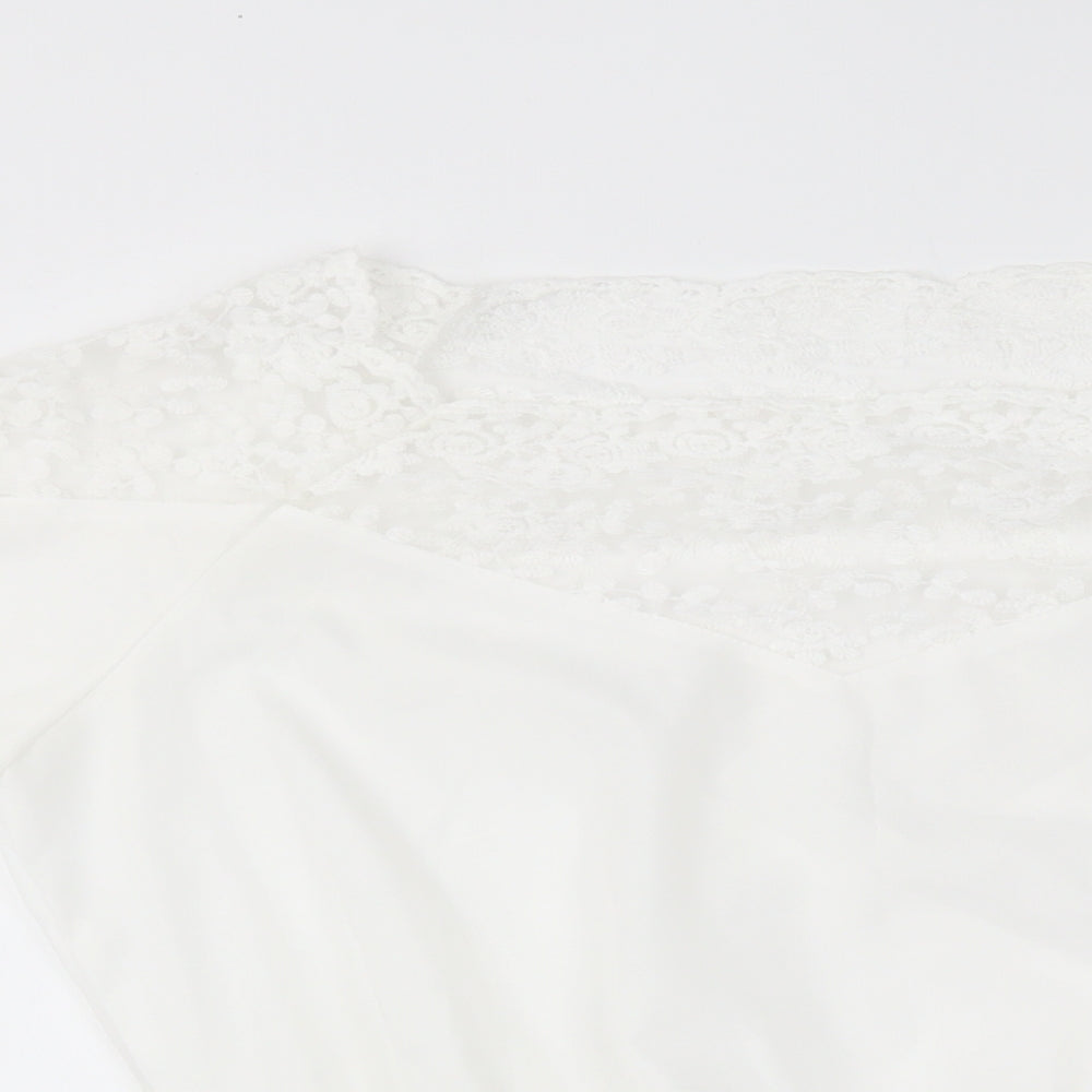 Preworn Womens White   Basic Blouse Size 2XL