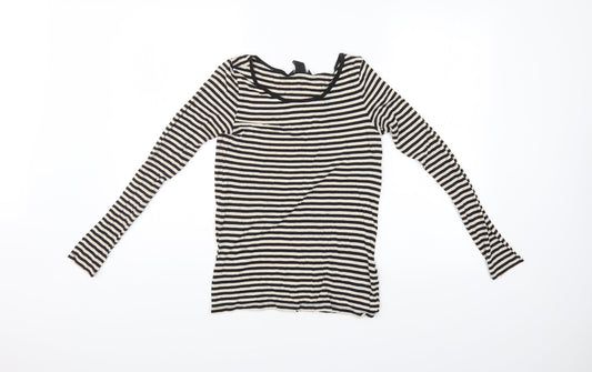 H&M Womens Black Striped  Pullover Jumper Size S
