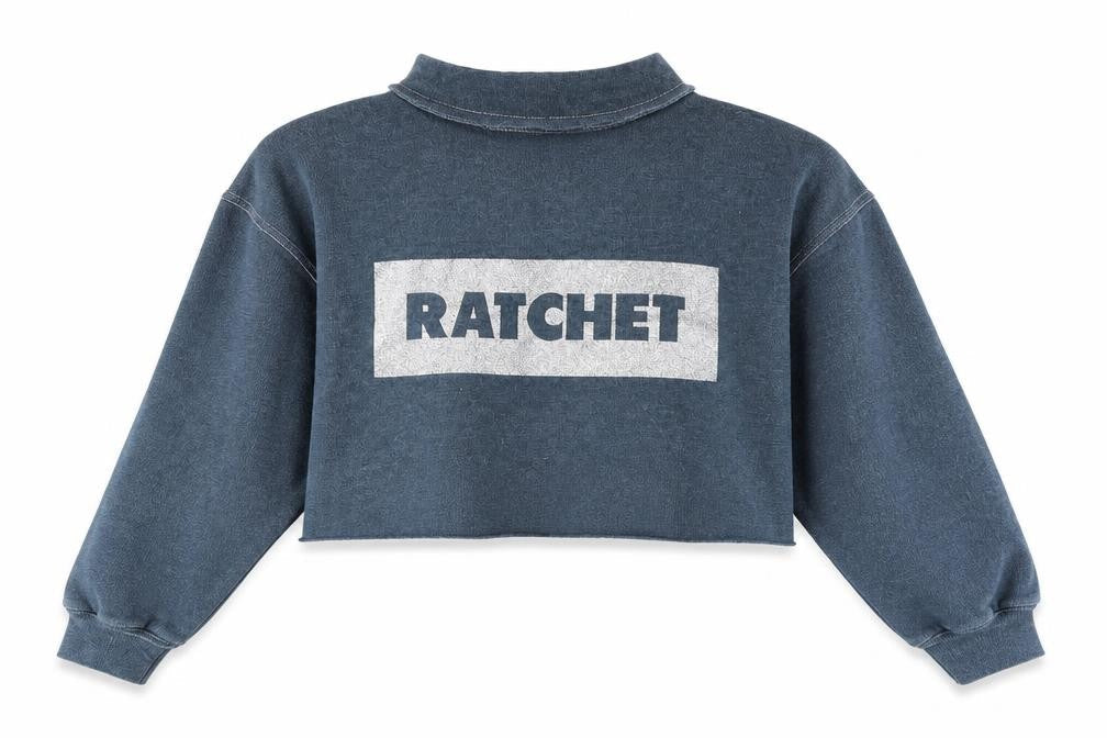 Ratchet Womens Blue   Pullover Sweatshirt Size S  - crop top