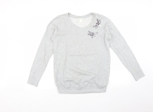 H&M Womens Grey   Pullover Jumper Size M  - Dragonfly