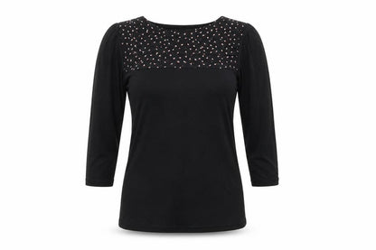 Marks & Spencer Womens Black Floral  Basic T-Shirt Size 10