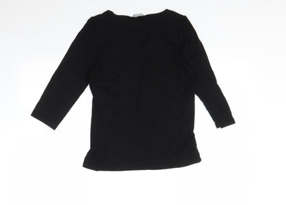Marks & Spencer Womens Black Floral  Basic T-Shirt Size 10