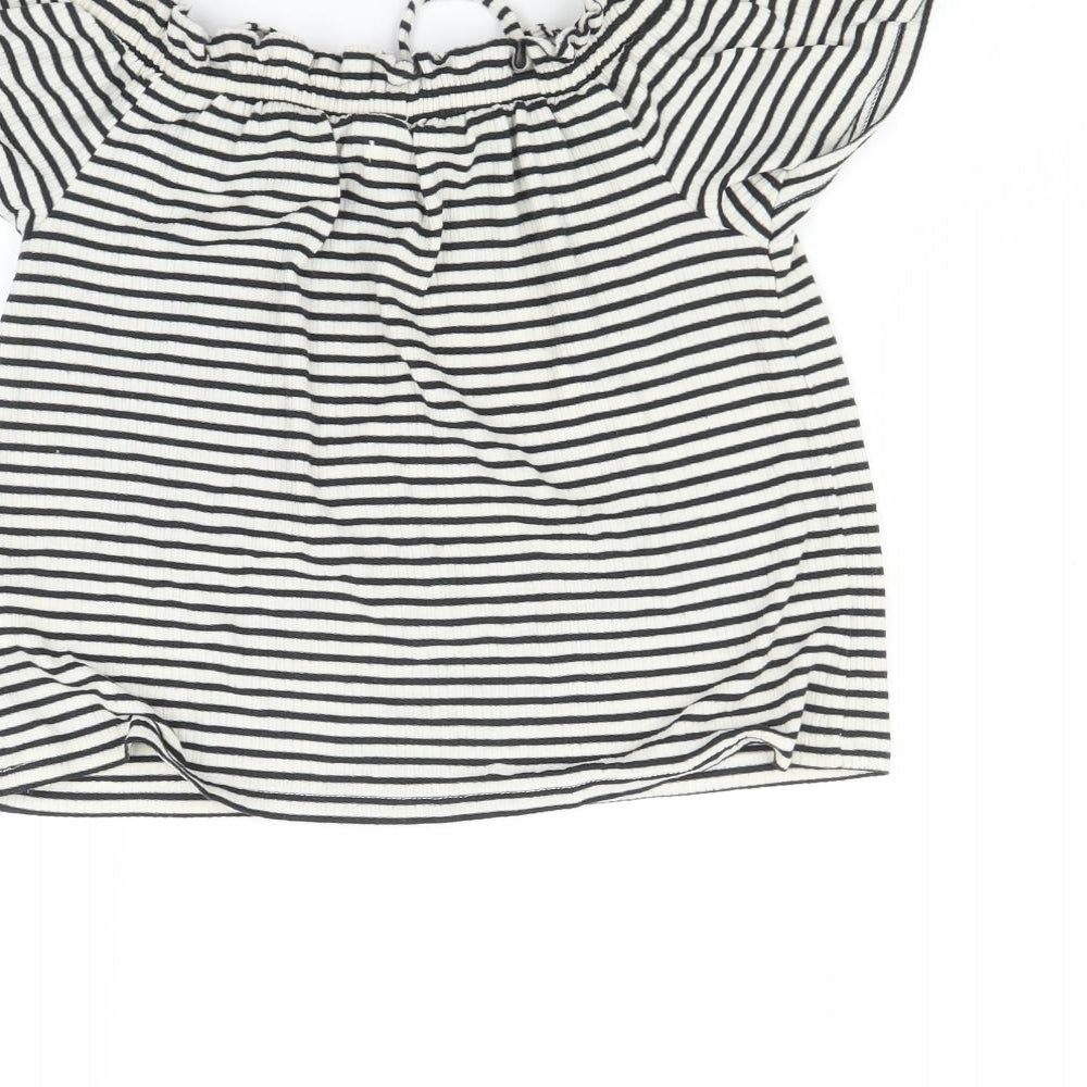 NEXT Girls Multicoloured Striped  Basic T-Shirt Size 9 Years