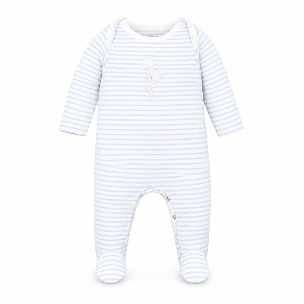 Marks & Spencer Baby Blue Striped  Babygrow One-Piece Size 0-3 Months  - tatty teddy