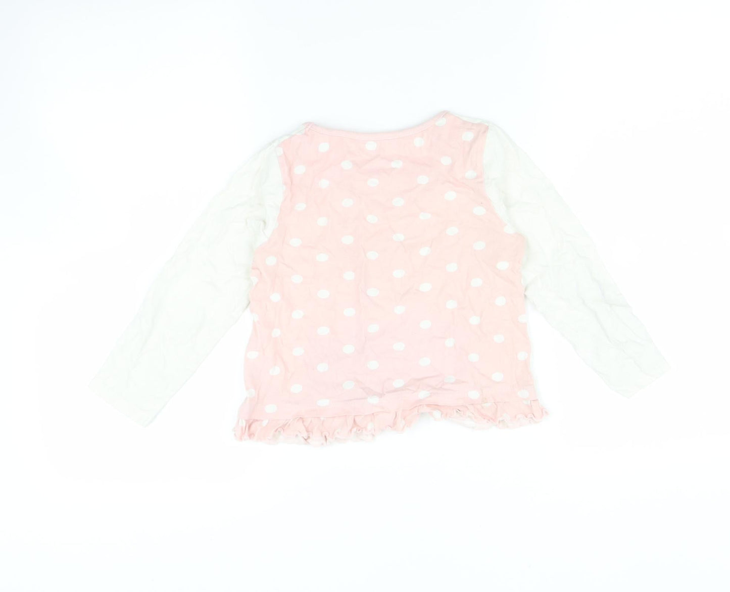 YD Girls Multicoloured Polka Dot  Basic T-Shirt Size 5-6 Years  - Cat print