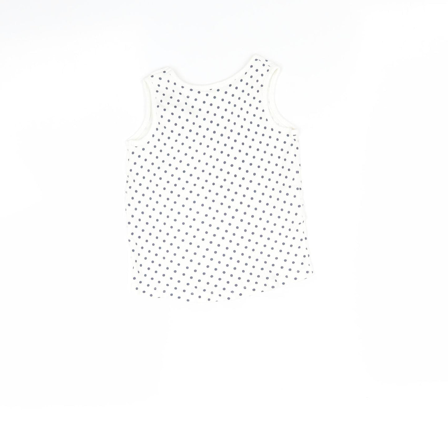 Matalan Girls White Spotted  Basic T-Shirt Size 3-4 Years