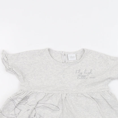 Close-up detail of Disney Baby Grey A-Line, size 9-12, Months