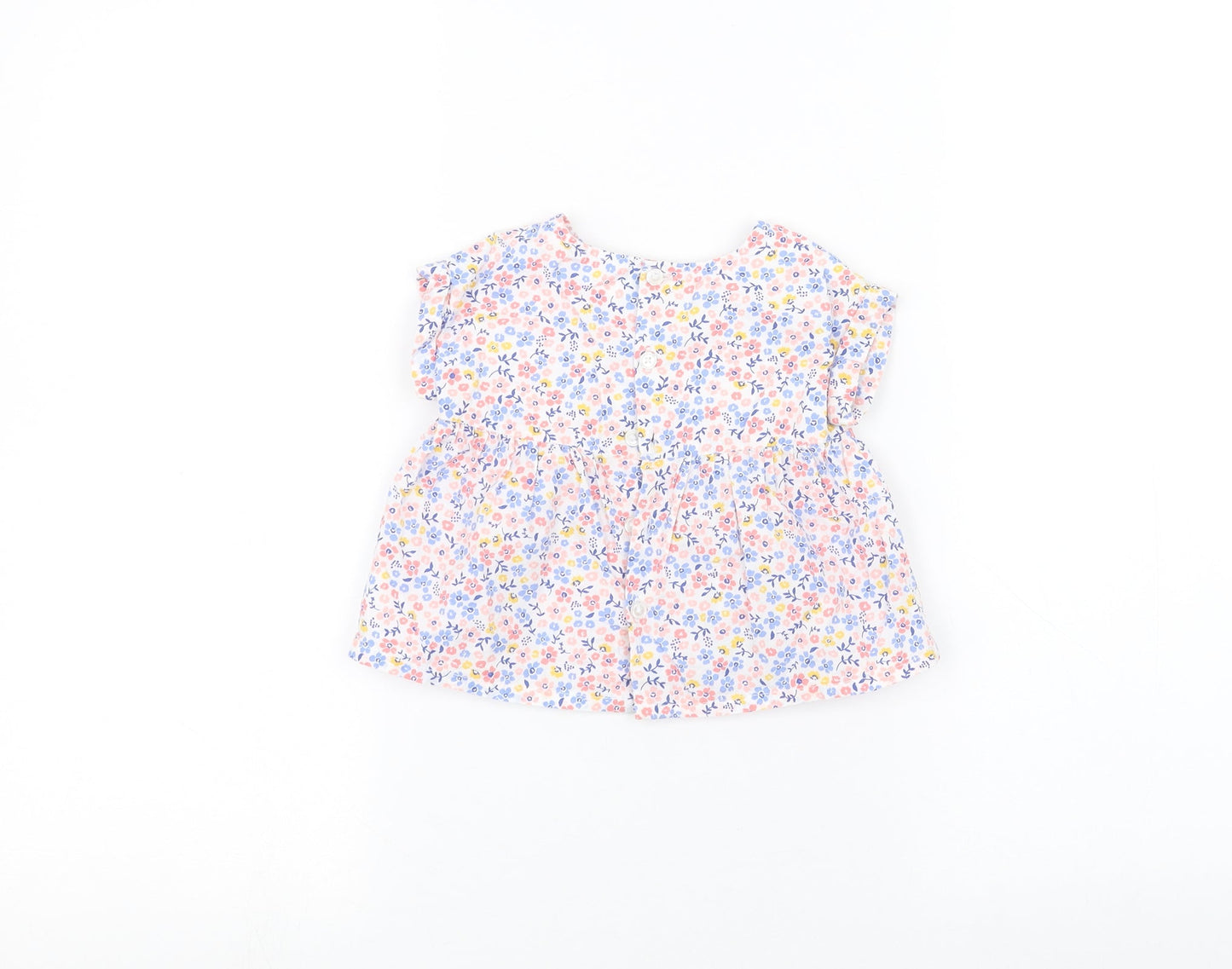 TEX Baby White Floral  Basic T-Shirt Size 9-12 Months