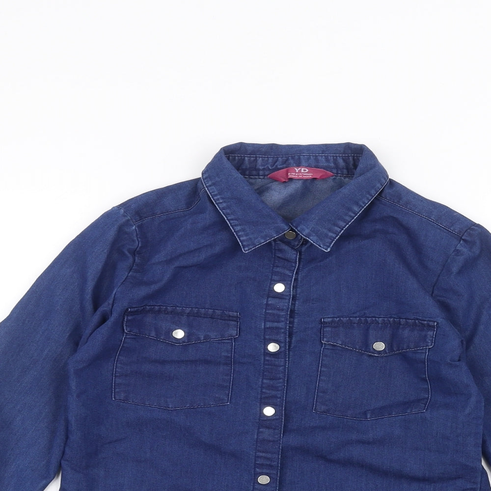 Young Dimension Girls Blue   Basic Button-Up Size 9-10 Years