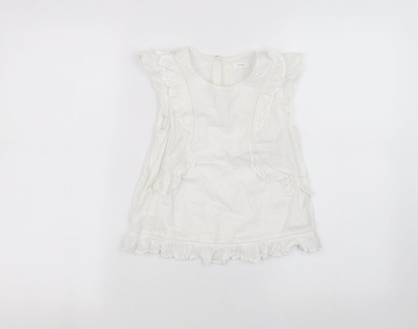 NEXT Girls White   Basic T-Shirt Size 7 Years