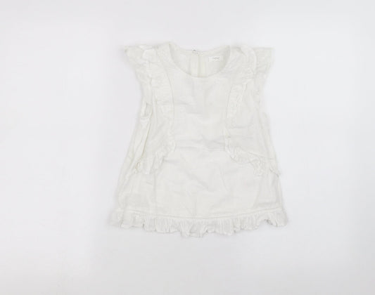 NEXT Girls White   Basic T-Shirt Size 7 Years