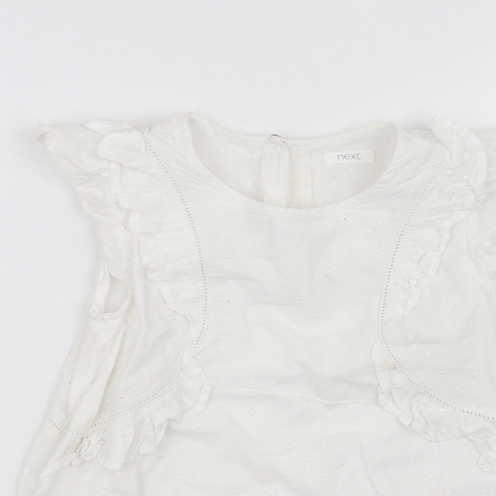 NEXT Girls White   Basic T-Shirt Size 7 Years