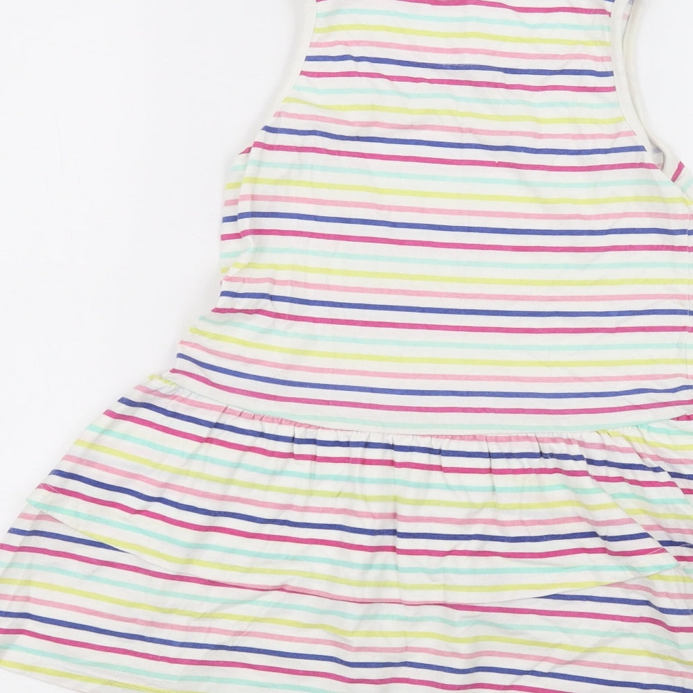 Nutmeg Girls White Striped  A-Line  Size 5-6 Years