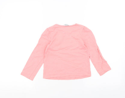 Back view of George girls’ pink basic t-shirt, size 3-4, years
