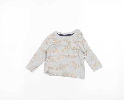 Additional front view of Primark Baby Grey Basic T-Shirt, size 6-9, Months