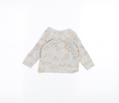 Back view of Primark Baby Grey Basic T-Shirt, size 6-9, Months