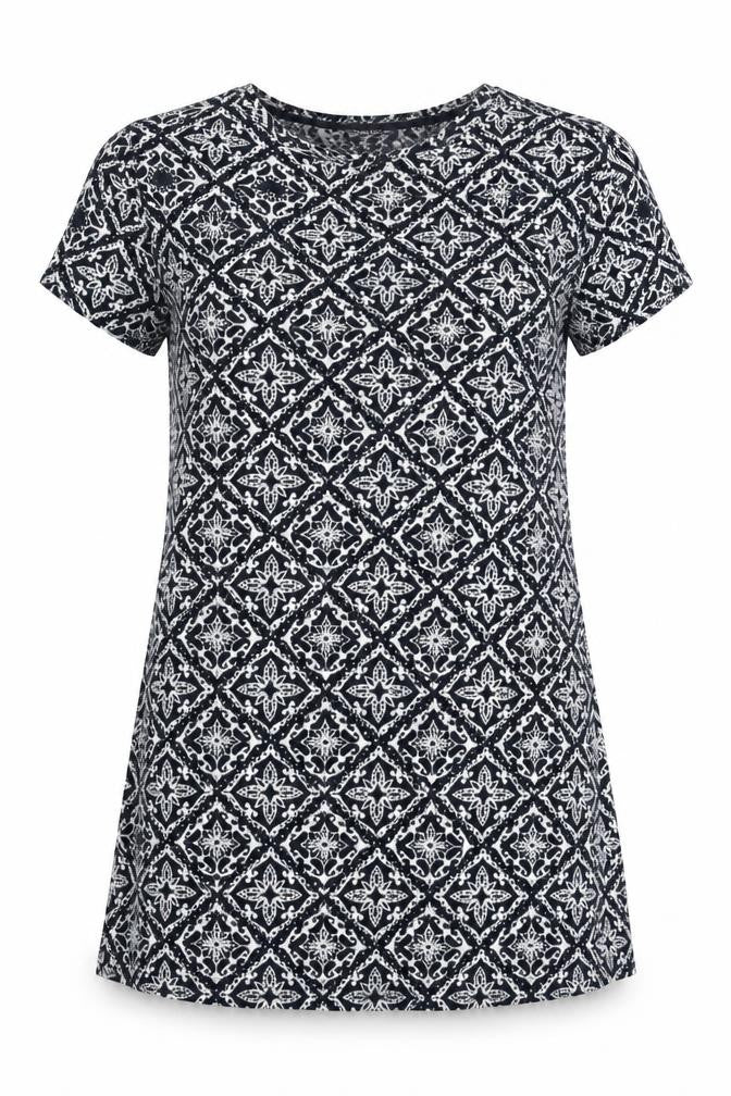 Marks & Spencer Womens Blue Geometric Knit Pullover Jumper Size 14