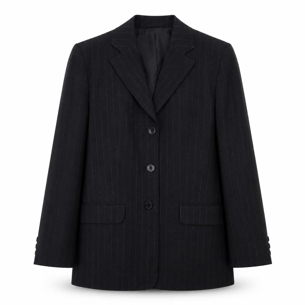DCC Womens Black Striped  Jacket Blazer Size 14