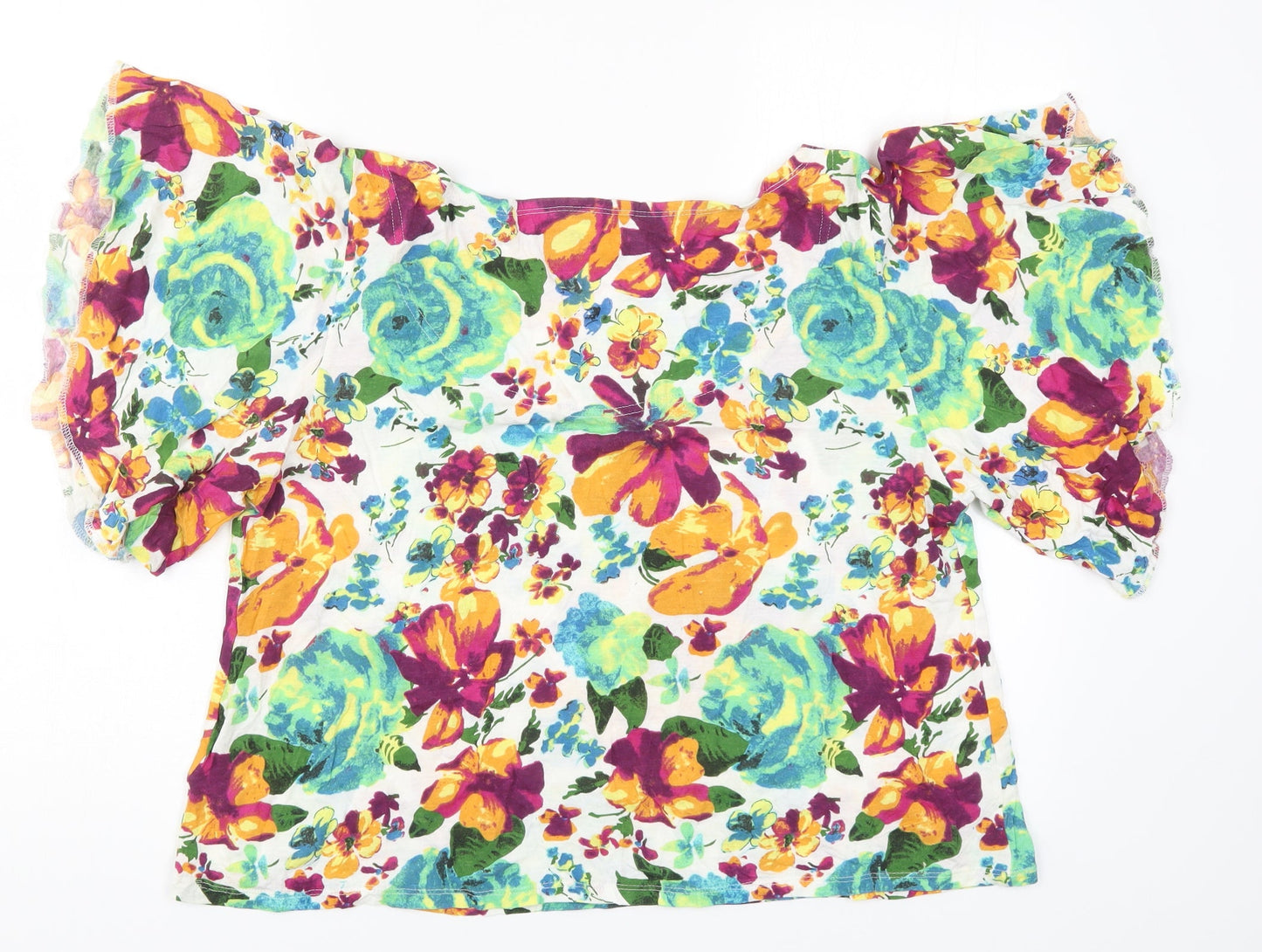 South Womens Multicoloured Floral  Basic T-Shirt Size 18