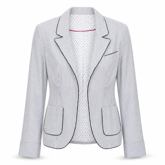 Atmosphere Womens Blue Striped  Jacket Blazer Size 6