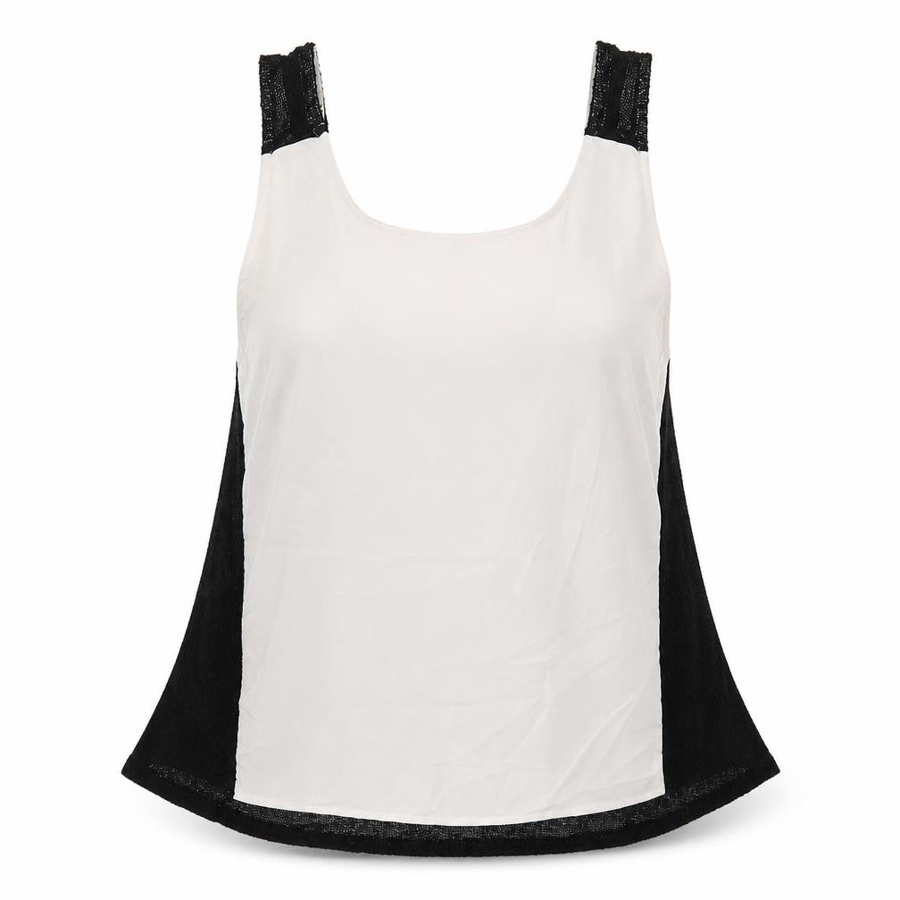 Sparkle & Fade Womens Black   Basic Tank Size S  - Black and White