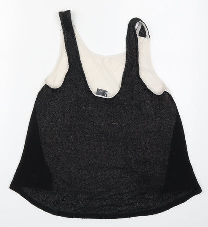 Sparkle & Fade Womens Black   Basic Tank Size S  - Black and White