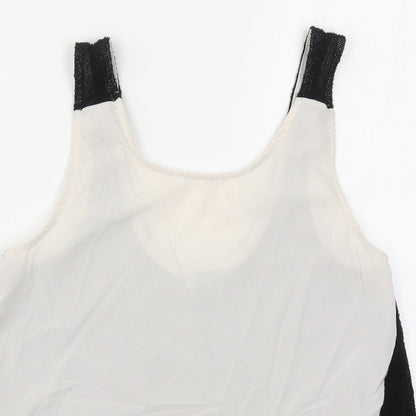 Sparkle & Fade Womens Black   Basic Tank Size S  - Black and White