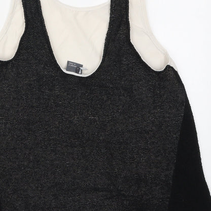 Sparkle & Fade Womens Black   Basic Tank Size S  - Black and White