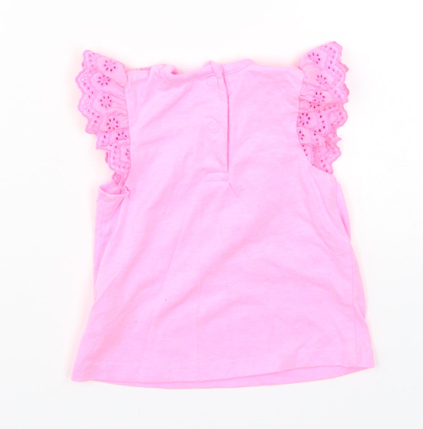 Primark Girls Pink   Basic T-Shirt Size 3-6 Months  - Love Heart